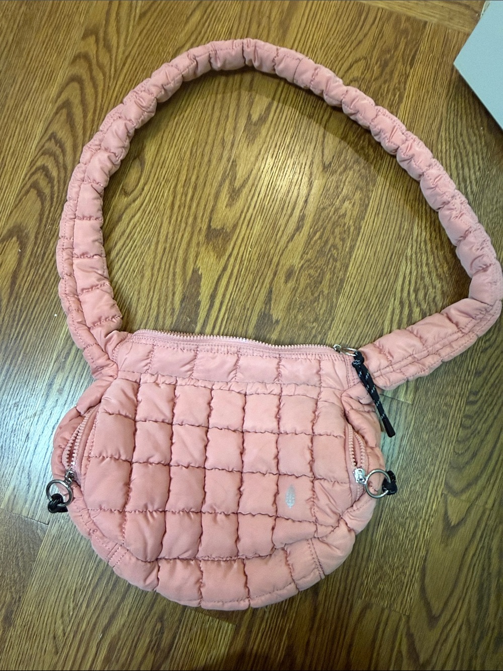 Free People Quilted Blush Pink Crossbody Bag